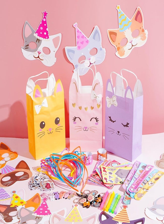 Vanblue 146Pcs Cat Party Favors Themed Birthday Party Decorations for Kids, Cat Party Supplies Goodie Bag Stuffers Fillers,Pet Headband Gifts Bags - Image 2